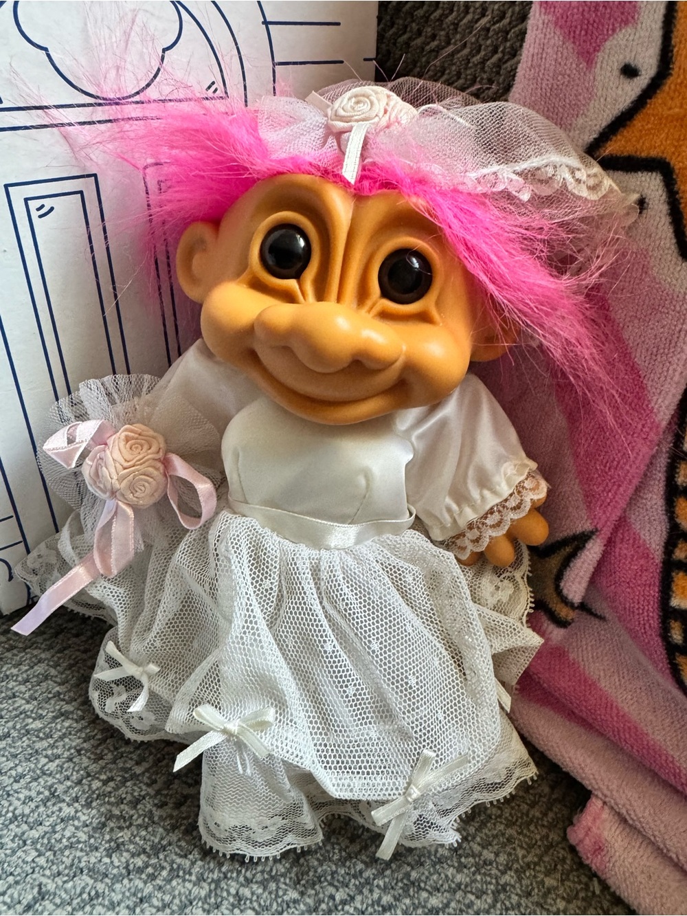 Russ Bride Troll Doll in White Dress